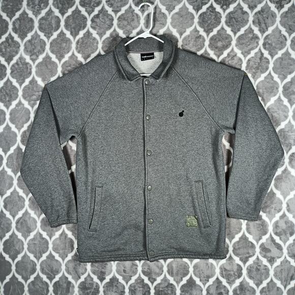 The Hundreds Tango Hotel Jacket Men XL Gray Snap Front Wool Blend Streetwear - Picture 1 of 12